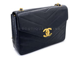 Chanel 1994 Vintage Black Caviar Jumbo Envelope Flap Bag 24k GHW ZB1