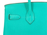 Rare Pristine 2008 Hermès Birkin 30 Blue Lagoon Togo Tote Bag PHW Bleu Lagon D6L