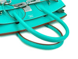 Rare Pristine 2008 Hermès Birkin 30 Blue Lagoon Togo Tote Bag PHW Bleu Lagon D6L