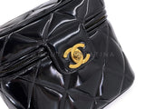 Chanel 95P Black "Barbie" Heart Mirror Vanity Bag 24k GHW PQO