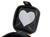 Chanel 95P Black "Barbie" Heart Mirror Vanity Bag 24k GHW PQO