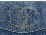 Chanel 1997 Vintage Timeless Denim WOC Wallet on Chain Flap Bag 24k GHW 304