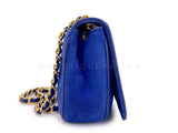 Chanel 1986 Vintage Royal Blue Suede Timeless Crossbody Flap Bag E6H