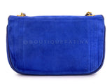 Chanel 1986 Vintage Royal Blue Suede Timeless Crossbody Flap Bag E6H