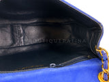 Chanel 1986 Vintage Royal Blue Suede Timeless Crossbody Flap Bag E6H