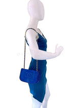 Chanel 1986 Vintage Royal Blue Suede Timeless Crossbody Flap Bag E6H