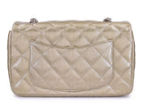Chanel Pewter-Gold Textured Patent Rectangular Mini Flap Bag RHW ND9