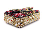 Pristine Chanel Jeweled Pearl Tweed Multicolor Rectangular Mini Flap Bag GHW 08X