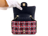 Pristine Chanel Jeweled Pearl Tweed Multicolor Rectangular Mini Flap Bag GHW 08X