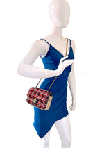 Pristine Chanel Jeweled Pearl Tweed Multicolor Rectangular Mini Flap Bag GHW 08X