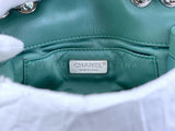 Rare Chanel Mermaid Green Sequins Mini Flap Bag Etched CC SHW KMD