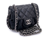 Chanel Black Mini Chain Around Flap Crossbody Messenger Bag SHW SSV