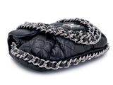 Chanel Black Mini Chain Around Flap Crossbody Messenger Bag SHW SSV