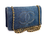 Chanel 1997 Vintage Blue Denim Timeless WOC Flap Bag 24k GHW Q3G
