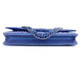 Chanel 2016 Purple Iridescent Mermaid Python Wallet on Chain WOC Bag WNW