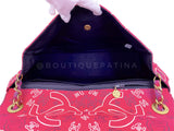 Chanel 1994 Vintage Dark Pink Bandana Maxi Straw Jumbo Flap Bag Paisley Print HKK