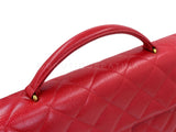 Chanel 1994 Vintage Red Caviar Briefcase Tote Bag 24k GHW I0A