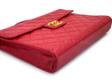 Chanel 1994 Vintage Red Caviar Briefcase Tote Bag 24k GHW I0A