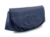 Chanel 2011 Vintage Navy Blue Caviar Half Moon WOC Wallet on Chain Bag SHW 2YK