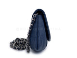 Chanel 2011 Vintage Navy Blue Caviar Half Moon WOC Wallet on Chain Bag SHW 2YK