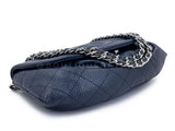 Chanel 2011 Vintage Navy Blue Caviar Half Moon WOC Wallet on Chain Bag SHW 2YK