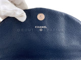 Chanel 2011 Vintage Navy Blue Caviar Half Moon WOC Wallet on Chain Bag SHW 2YK