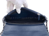 Chanel 2011 Vintage Navy Blue Caviar Half Moon WOC Wallet on Chain Bag SHW 2YK