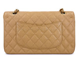 Chanel 2003 Vintage "Speckled" Caramel Beige Caviar Medium Classic Double Flap Bag 24k GHW 85Q