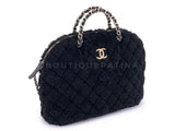 Chanel Coco Shopping with Chain Large Black Shearling Handle Bag 24k GHW LPI