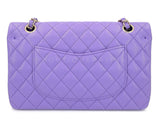 Chanel 2020 Lilac Lavender Violet Medium Caviar Classic Double Flap Bag GHW 8TX