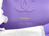 Chanel 2020 Lilac Lavender Violet Medium Caviar Classic Double Flap Bag GHW 8TX
