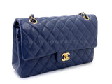 Chanel 20C Dark Navy Blue Medium Caviar Classic Double Flap Bag GHW KE2