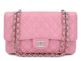 Chanel 2004 Sakura Pink Caviar Medium Classic Double Flap Bag SHW 7ZW