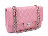 Chanel 2004 Sakura Pink Caviar Medium Classic Double Flap Bag SHW 7ZW
