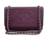 Chanel Burgundy Caviar Timeless Wallet on Chain WOC Flap Bag SHW 6C7