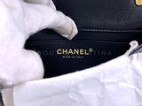 Chanel 24P Pearl Chain Square Mini Flap Bag GHW Black 9YV