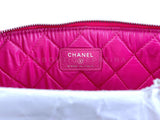 Chanel 2015 Fuchsia Pink Caviar Large Quilted O Case Clutch Bag SHW 4OV