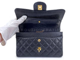 Chanel 1997 Vintage Black Caviar Small Classic Double Flap Bag 24k GHW 9TI