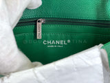 Chanel 16C Green Caviar Mini Rectangular Flap Bag RHW XKK