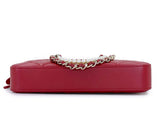 Chanel 2017 Red Fantasy Pearl Double Zip Clutch on Chain Crossbody Bag