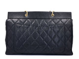 Chanel 2003 Vintage Black Caviar Supermodel Weekender XXL GST Travel Tote Bag 501