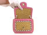 Chanel 24C Venice Beach Raffia Straw Pink Mini Flap Bag GHW SPU