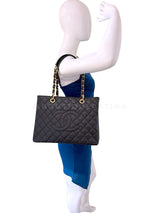 Chanel Black Caviar Grand Shopper Tote GST Bag GHW SXC