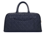 Chanel 2003 Vintage Black Caviar XL Large Bowler Duffle Bag WKJ