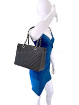 Chanel 2014 Black Caviar Grand Shopper Tote GST Bag SHW KH9