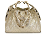 Chanel Metallic Gold Caviar 25 Small Hobo Tote Bag Small GHW 44G