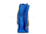 Rare Chanel 1995 "Barbie Collection" Metallic Blue Clear Tote Bag 24k GHW SD5