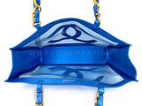 Rare Chanel 1995 "Barbie Collection" Metallic Blue Clear Tote Bag 24k GHW SD5