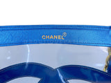 Rare Chanel 1995 "Barbie Collection" Metallic Blue Clear Tote Bag 24k GHW SD5