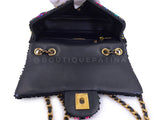Chanel 24C Black Disco Sequin Paris LA Rectangular Mini Flap Bag GHW YFY